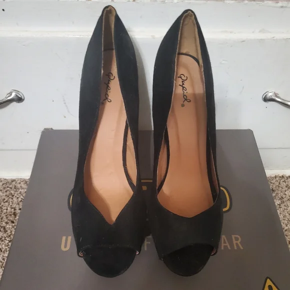 Qupid 4inch open toe stilettos - Picture 1 of 4